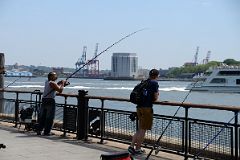 25-10 Fishing In The Hudson River From Battery Park In New York Financial District